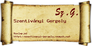 Szentiványi Gergely névjegykártya